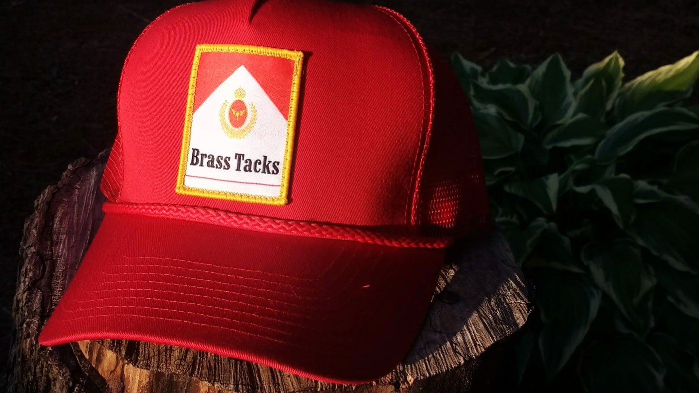 Red Megacap 6803 rope cap with cigarette pack patch 