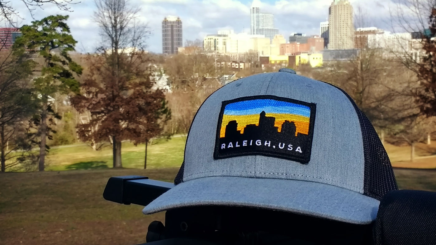 Raleigh Skyline inspired patch hat 