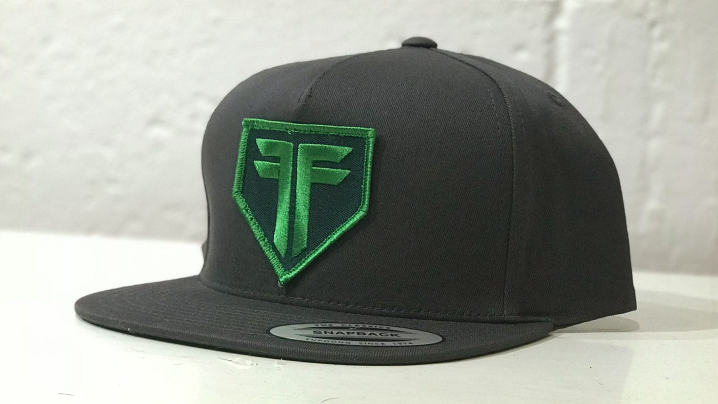 yupoong snapback with oversized logo patch 