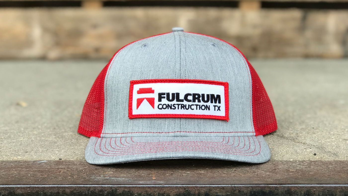 custom hat colors matching TX construction company logo