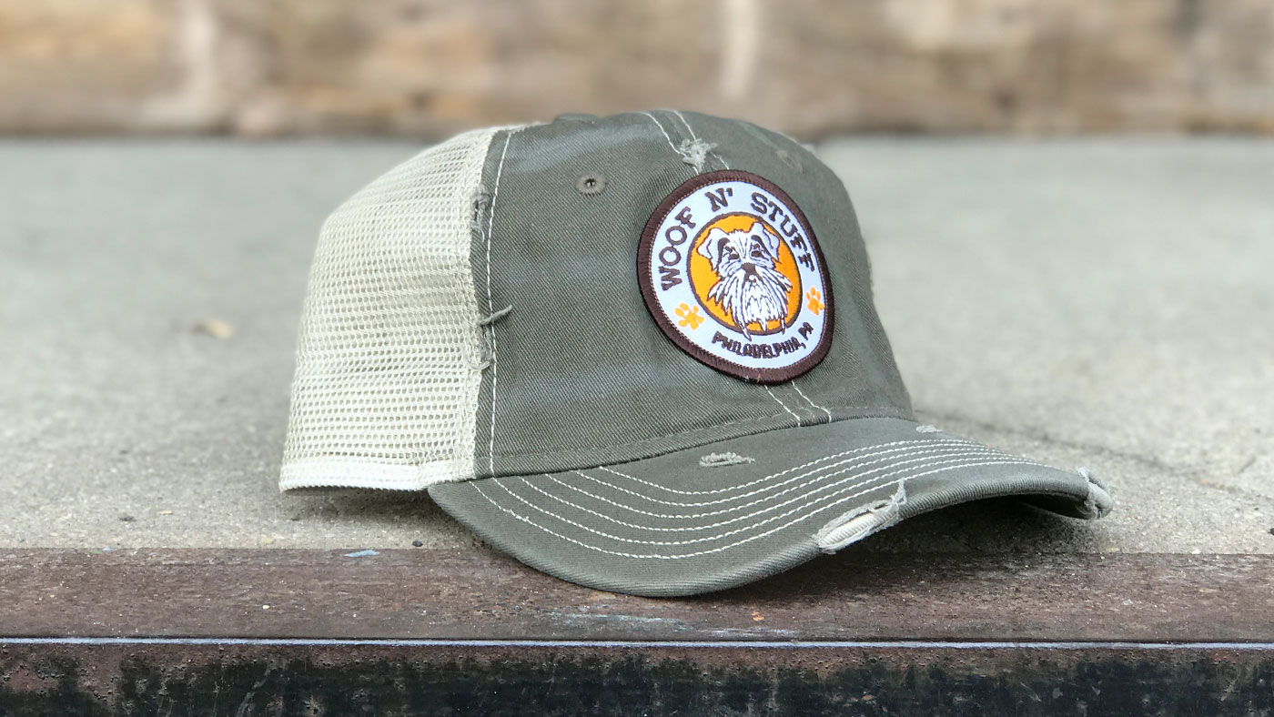 Sportsman distressed cap with circular thread patch
