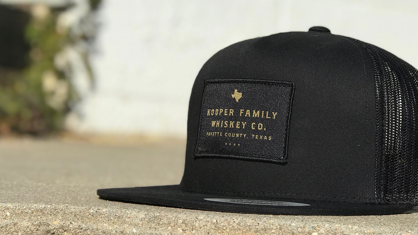 Custom Whiskey co high profile Yupoong with rectangle patch 