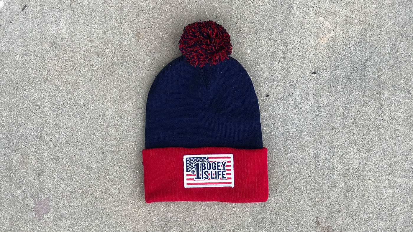Fourth of July beanie with pom pom 