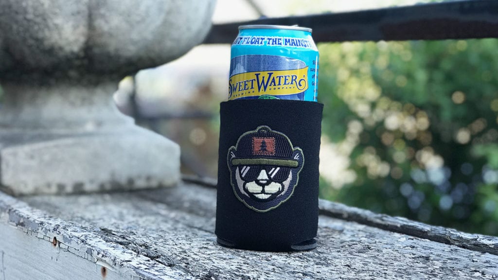 Custom coozie with patch for bachelor weekend 