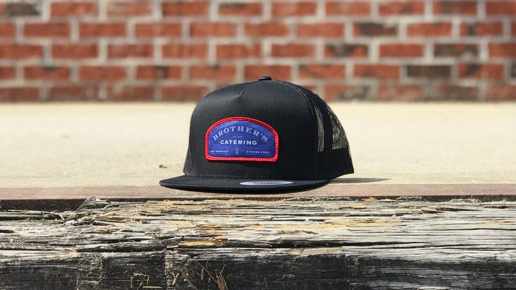customized patch hat for catering company in the sun