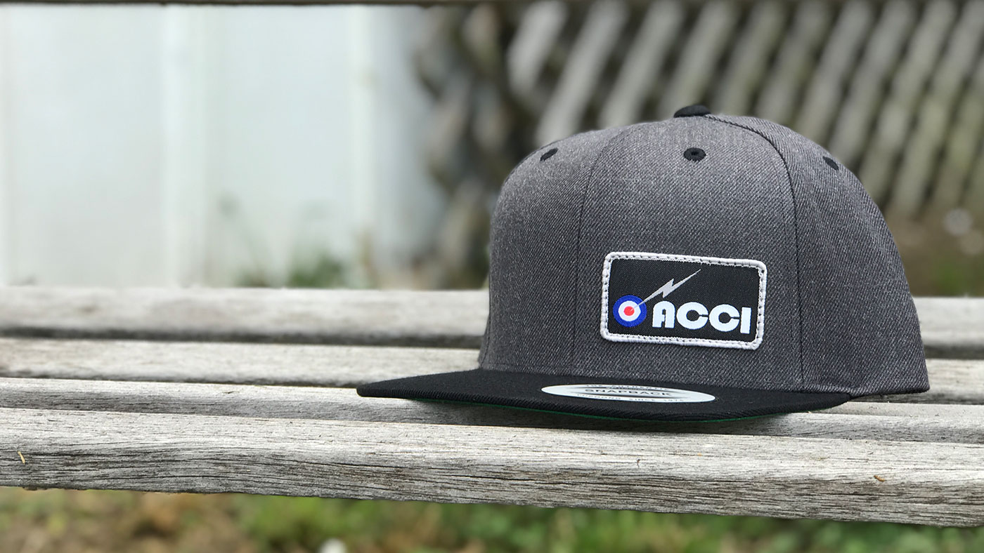 Wool Richardson cap with offset stitched patch