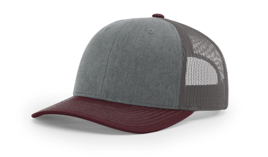 Richardson 112 Heather Charcoal Maroon