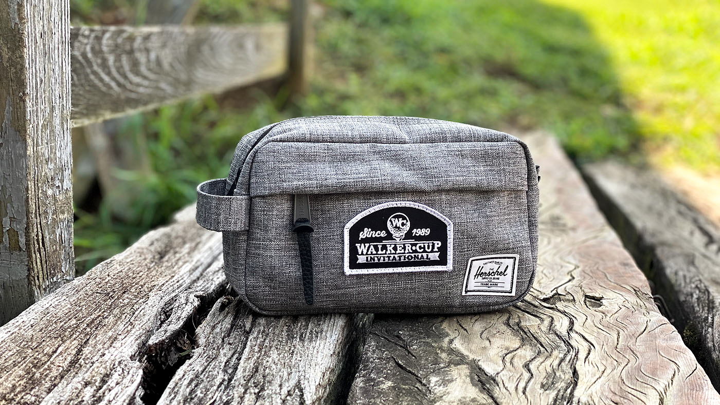 Custom merch for employees on a park bench