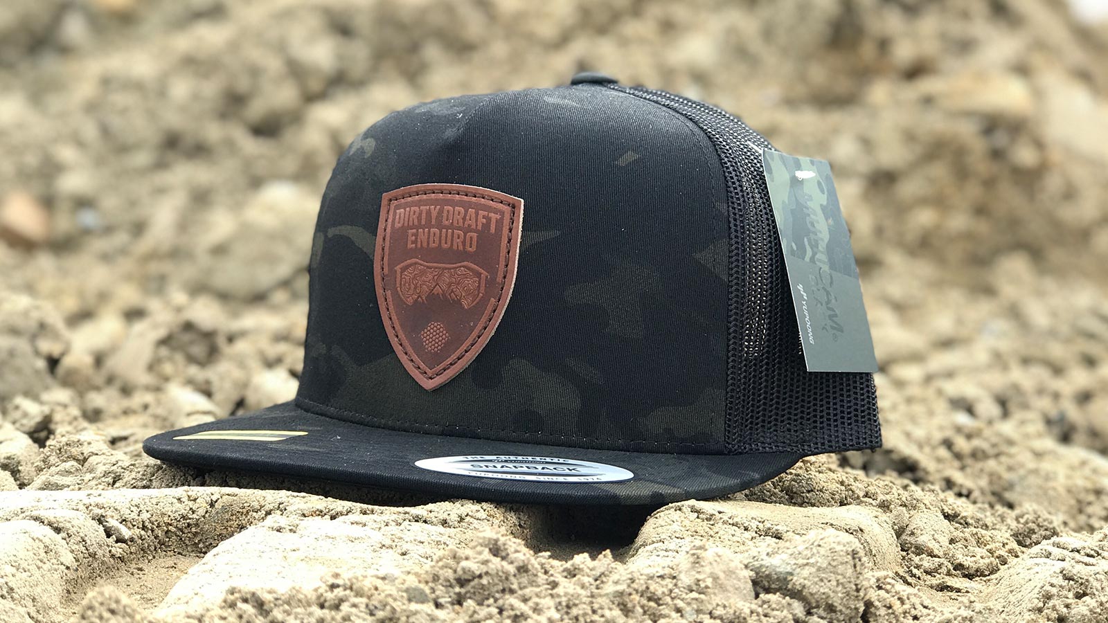 Custom Flat Bill Black Multicam Hat