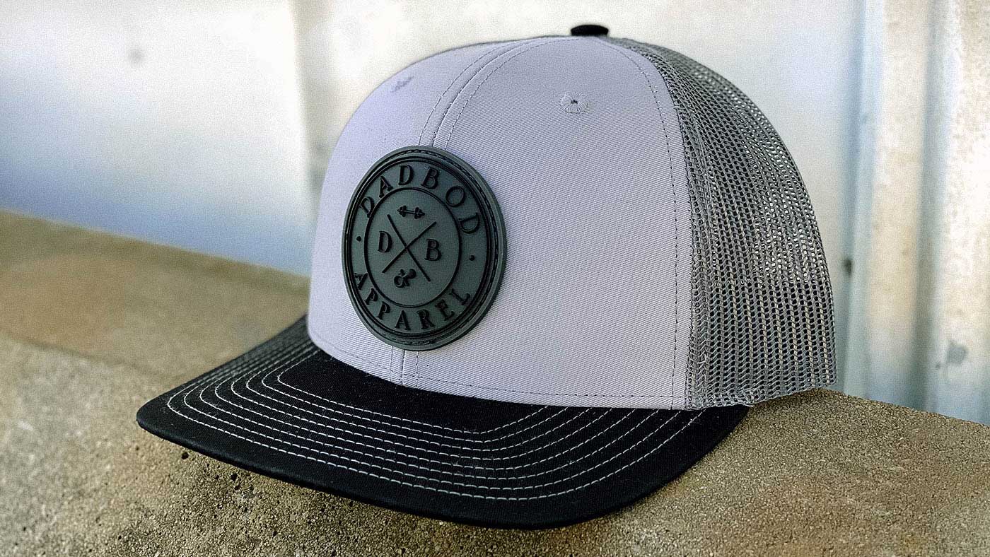 Monochrome circle rubber patch with company logo