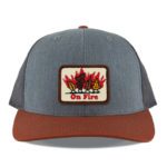 Heather Grey/Charcoal/Dark Orange Richardson 112 Mid Profile Trucker