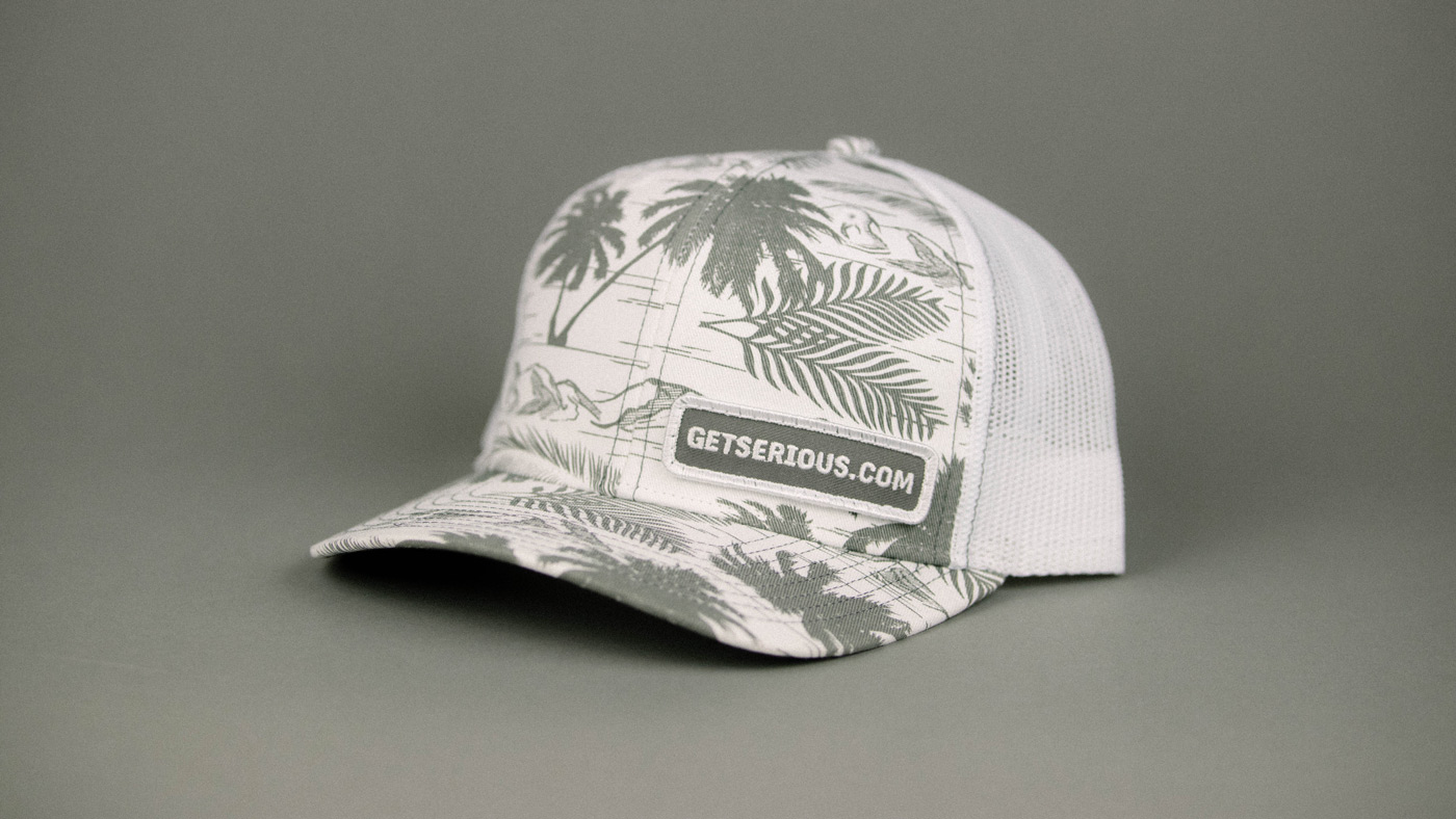 printed fishing hat with custom text 