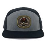 Heather Grey and Black Richardson 168 7 Panel Trucker