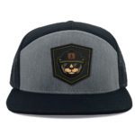 Heather Grey and Black Richardson 168 7 Panel Trucker