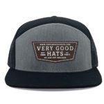 Heather Grey and Black Richardson 168 7 Panel Trucker