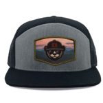 Heather Grey and Black Richardson 168 7 Panel Trucker