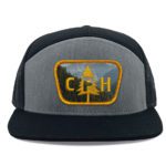 Heather Grey and Black Richardson 168 7 Panel Trucker