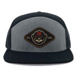 Heather Grey and Black Richardson 168 7 Panel Trucker