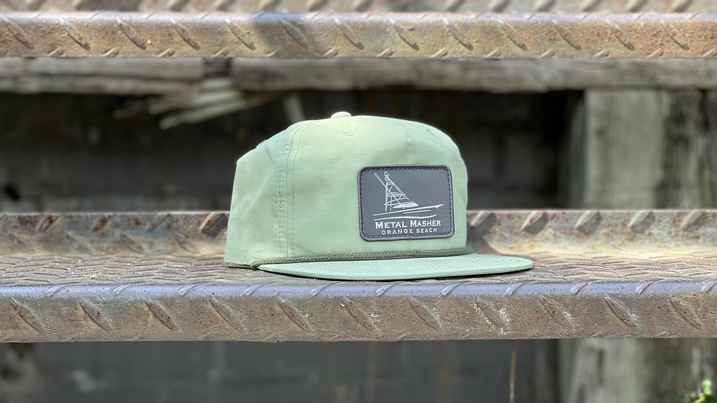 seafoam green rope cap with customized yacht patch