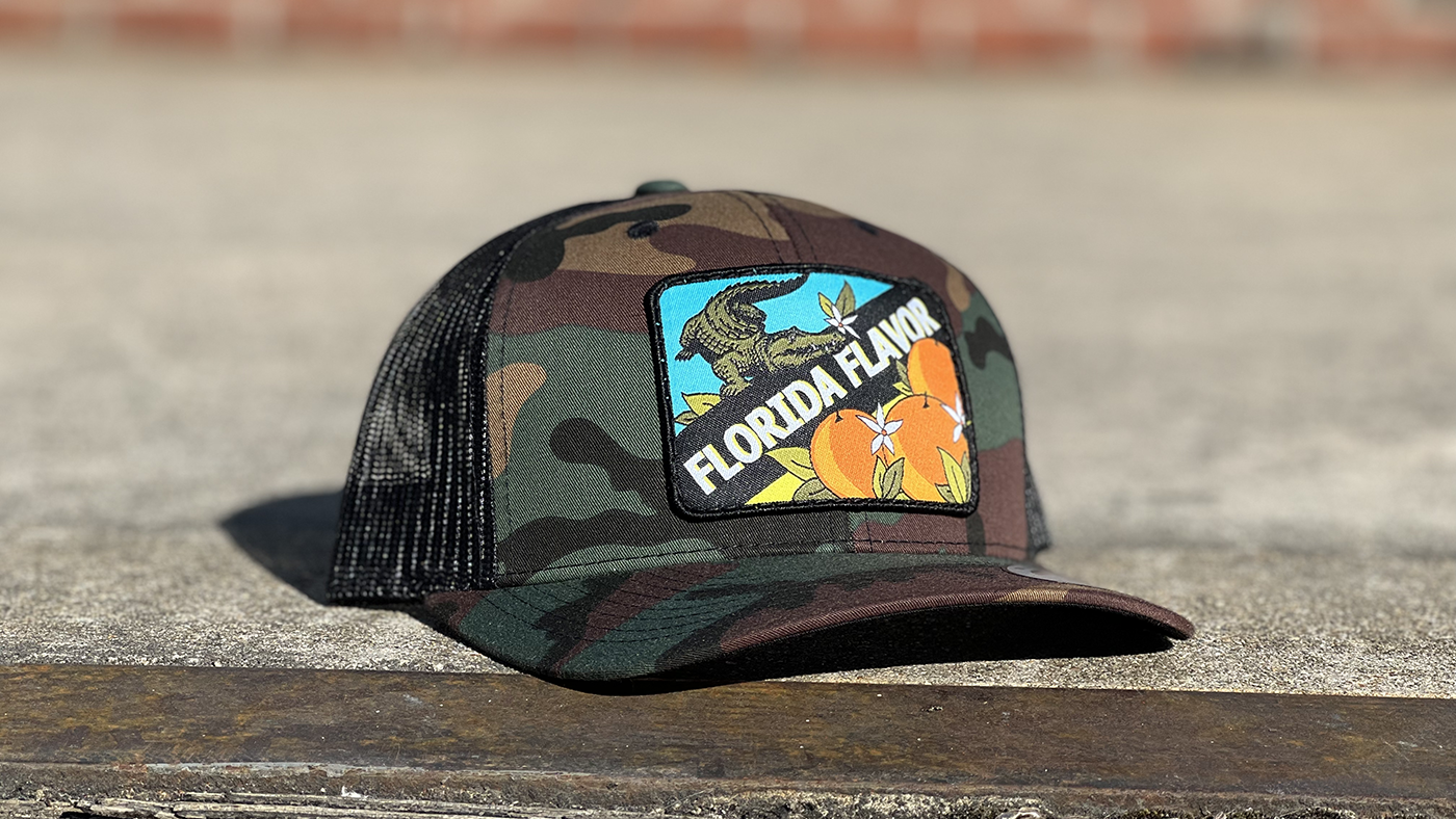 Custom Florida Flavor camo hat with awesome patch design