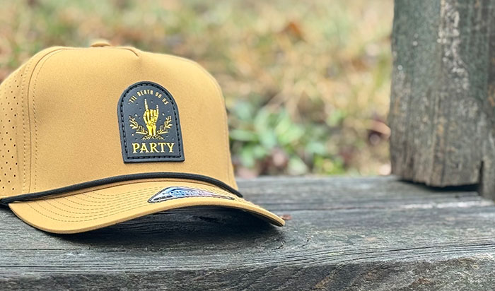 Camo Camp Hat with Leather Patch