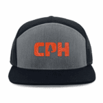 Heather Grey and Black Richardson 168 7 Panel Trucker