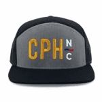 Heather Grey and Black Richardson 168 7 Panel Trucker