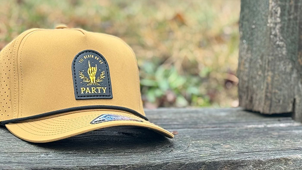 Camo Camp Hat with Leather Patch