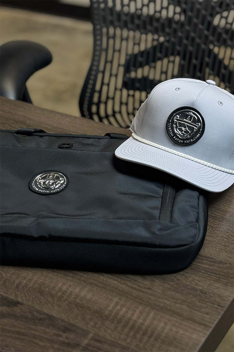 Laptop Case And Matching Hat Custom Metallic Patches Laptop Case And Matching Hat Custom Metallic Patches