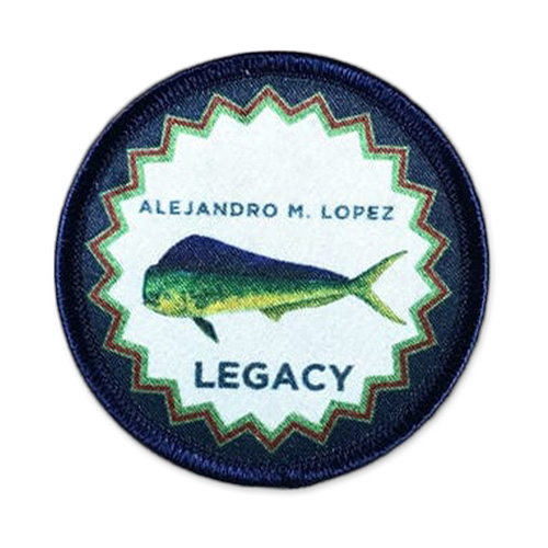 Fishing Company Sublimated Patch For Hats Detailed printed patch logos for hats and apparel