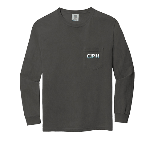 4410 Comfort Colors Silicone Applique Custom Logo Longsleeve Comfort Colors Pocket Decoration