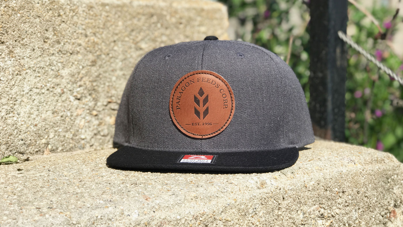 Circle Leather Patch Hat Richardson wool cap with leather patch