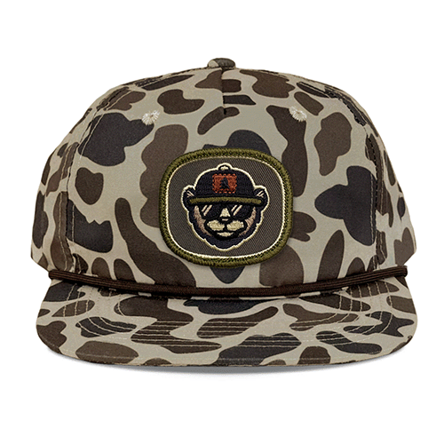 Custom Embroidered Patch On Duck Camo Rope Hat Custom Embroidered Patch On Duck Camo Rope Hat