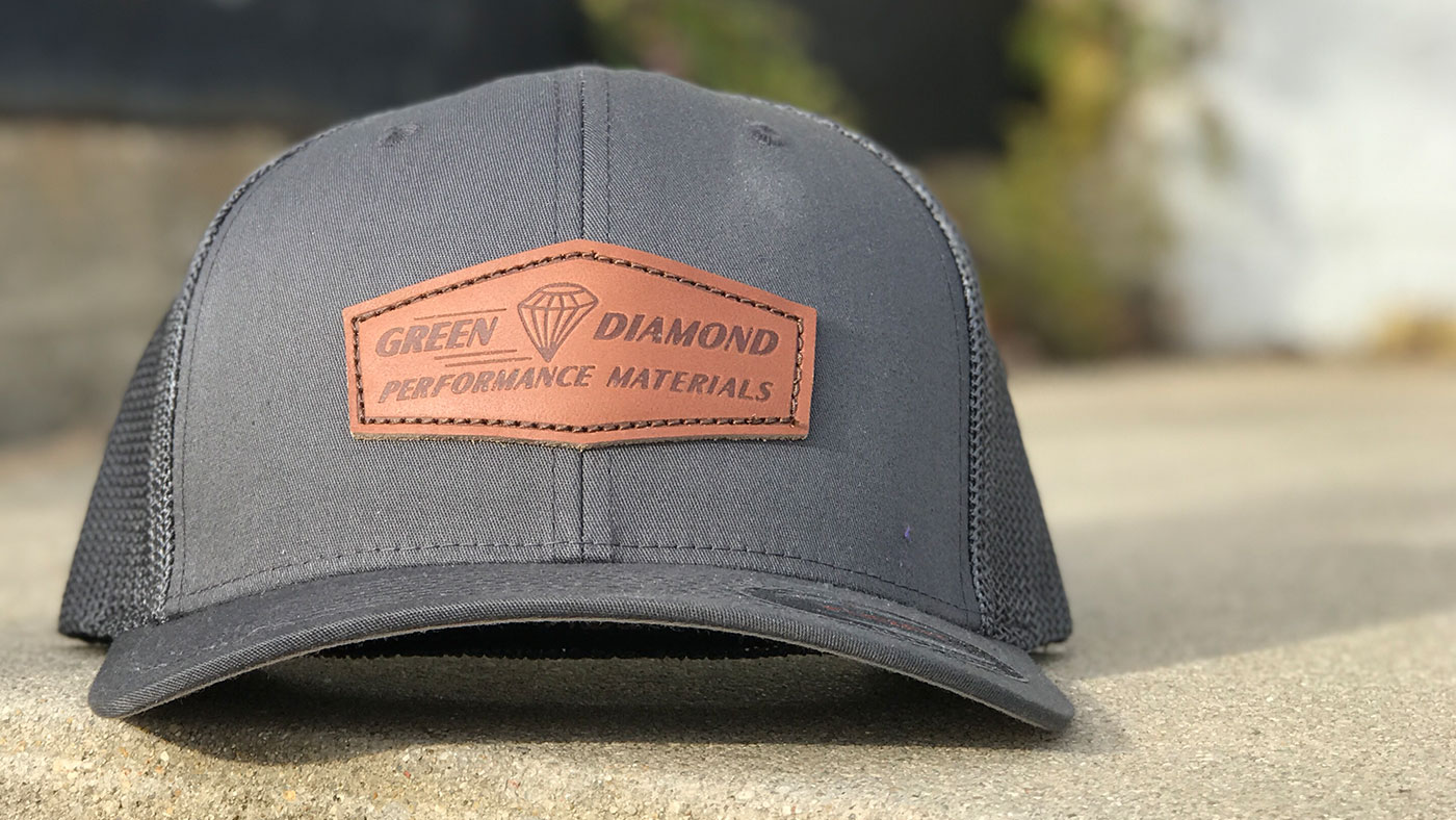 Custom Flexfit Hat Solid charcoal Yupoong 6606 with custom stamped patch