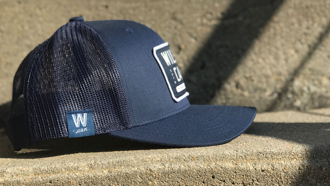 Custom Hat With Clip Label Hat Navy cap customized with matching embellishments