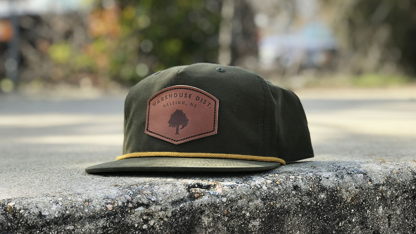 Custom Leather Grandpa Hat Raleigh NC warehouse district hat downtown
