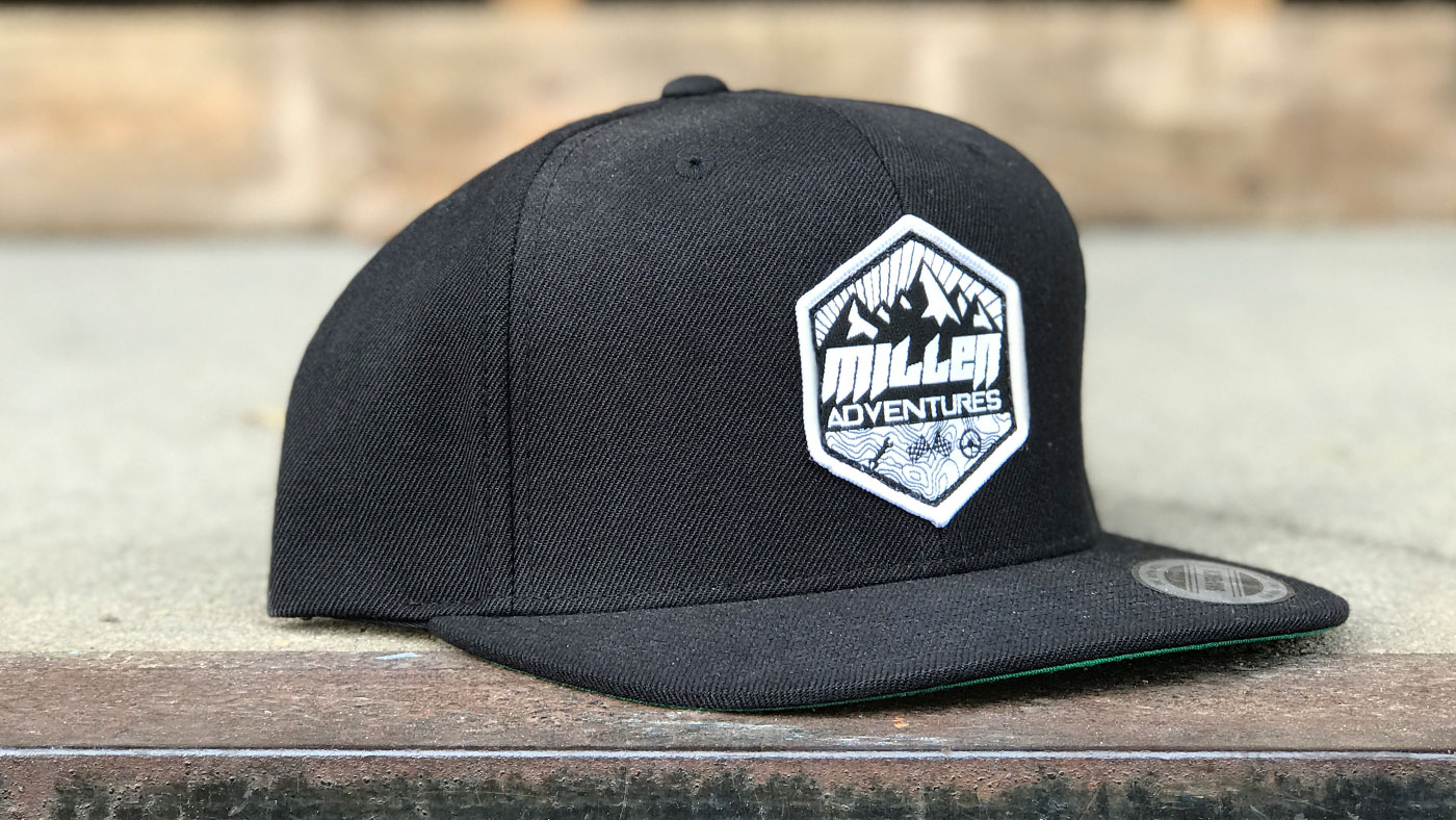 Custom Snapback Hat With Patch Millen Adventures customized charcoal cap