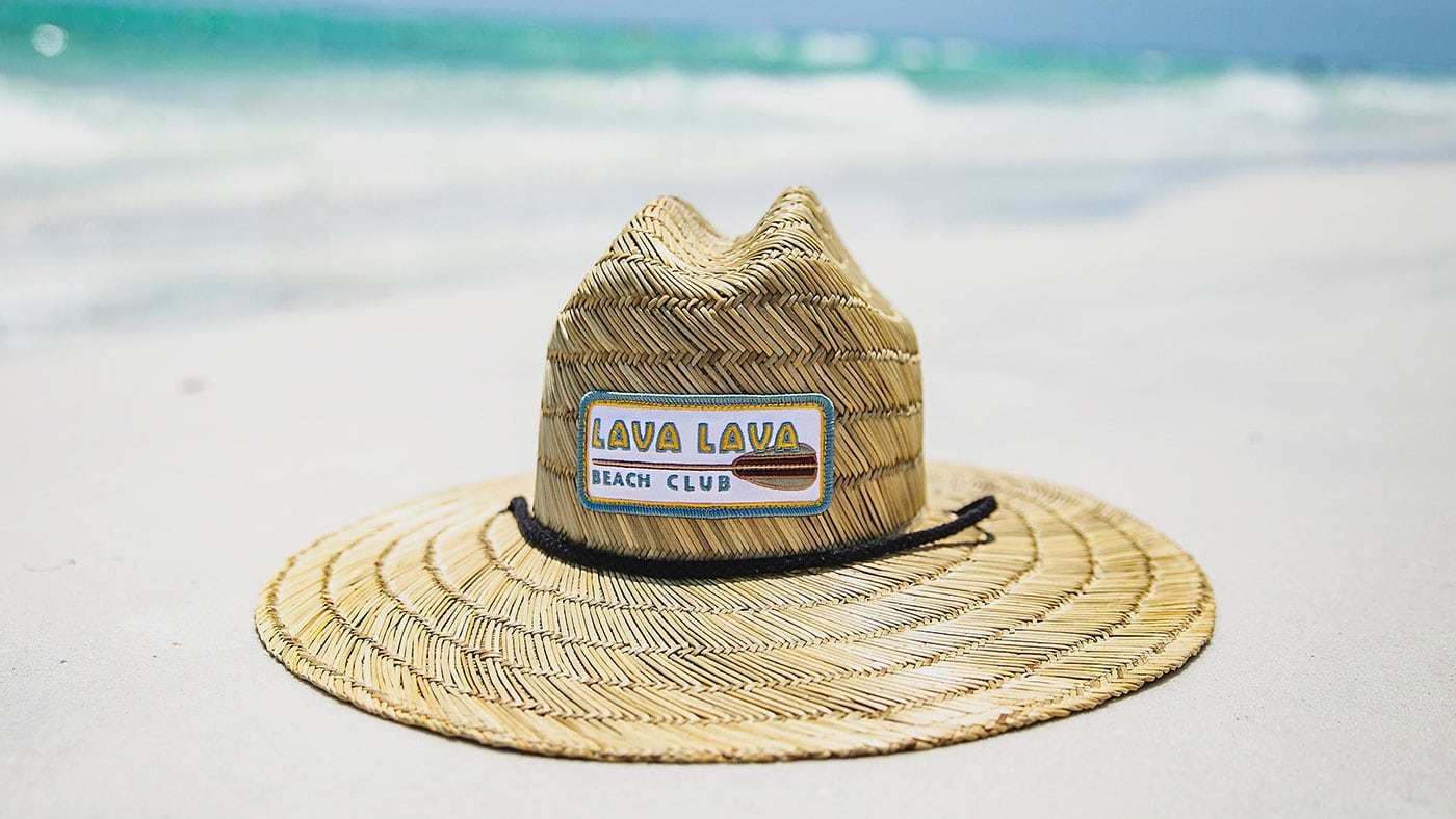Custom Straw Lifeguard Hats With Patch Hat Custom Beach club lifeguard on Bahamian shoreline