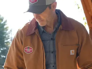 Custom Carhartt jacket with fabric patch