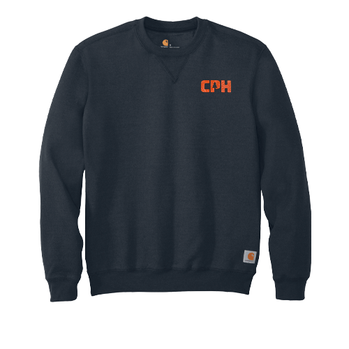Custom Crewneck With A Flexible TPU Appliqué Logo On The Carhartt CTK124