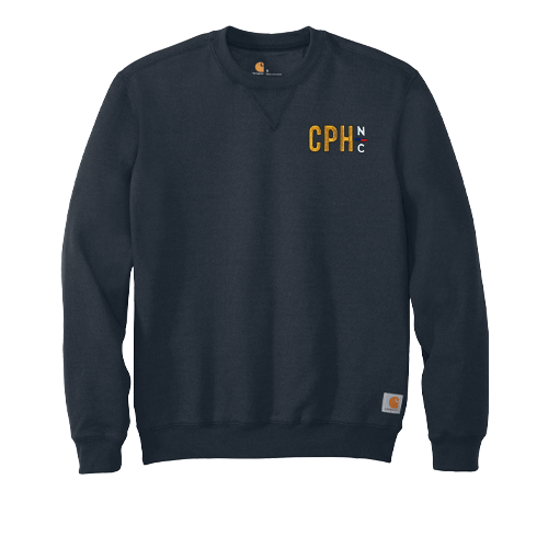 Custom Embroidered Crewneck Showing Direct Embroidery Stitching On The Carhartt CTK124
