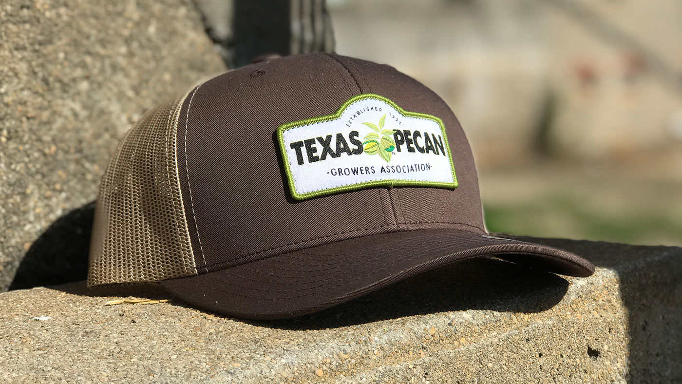 Detailed Custom Patch Hat Brown and khaki trucker with contoured patch