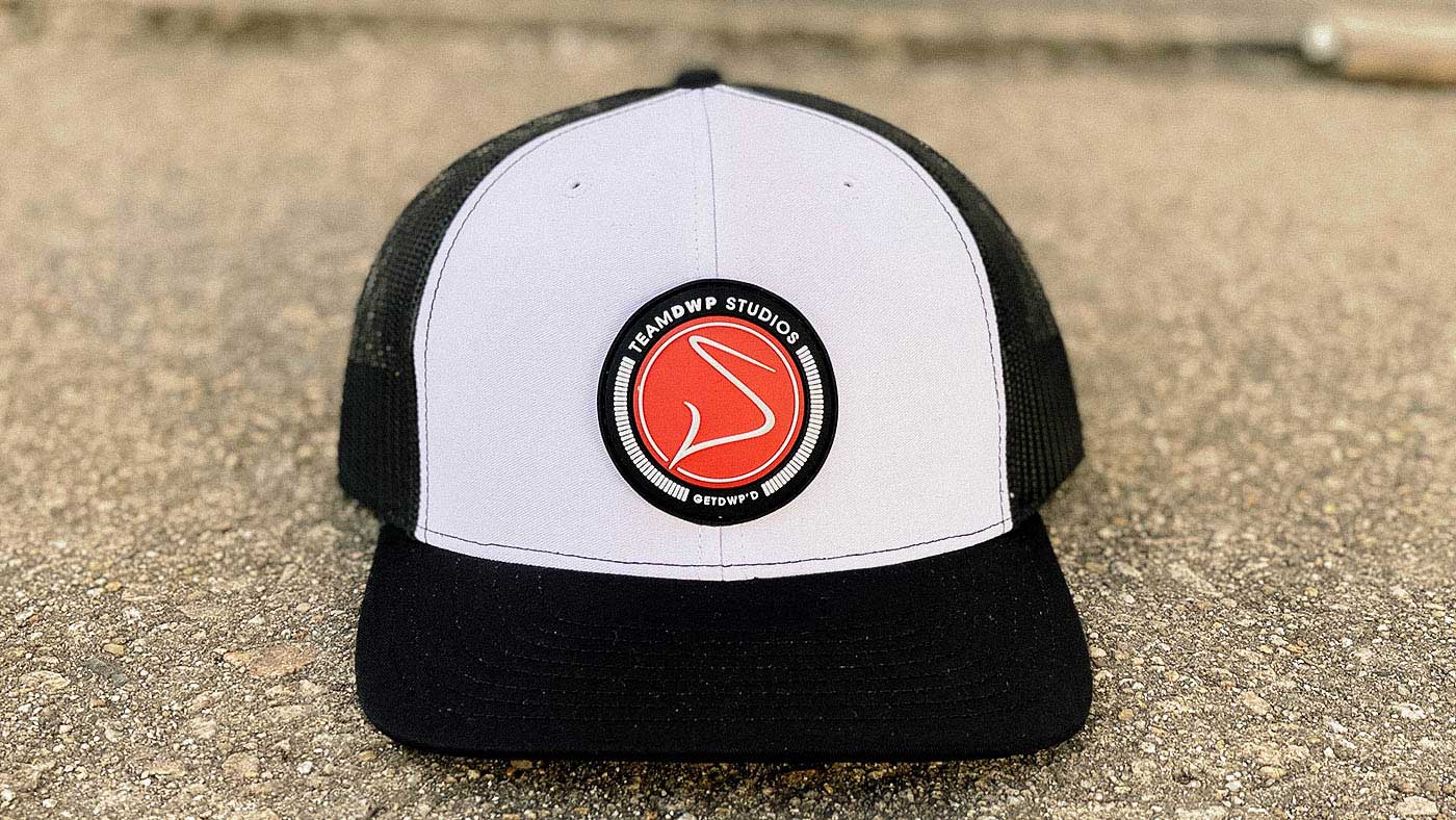 Black and white trucker with PVC patch 