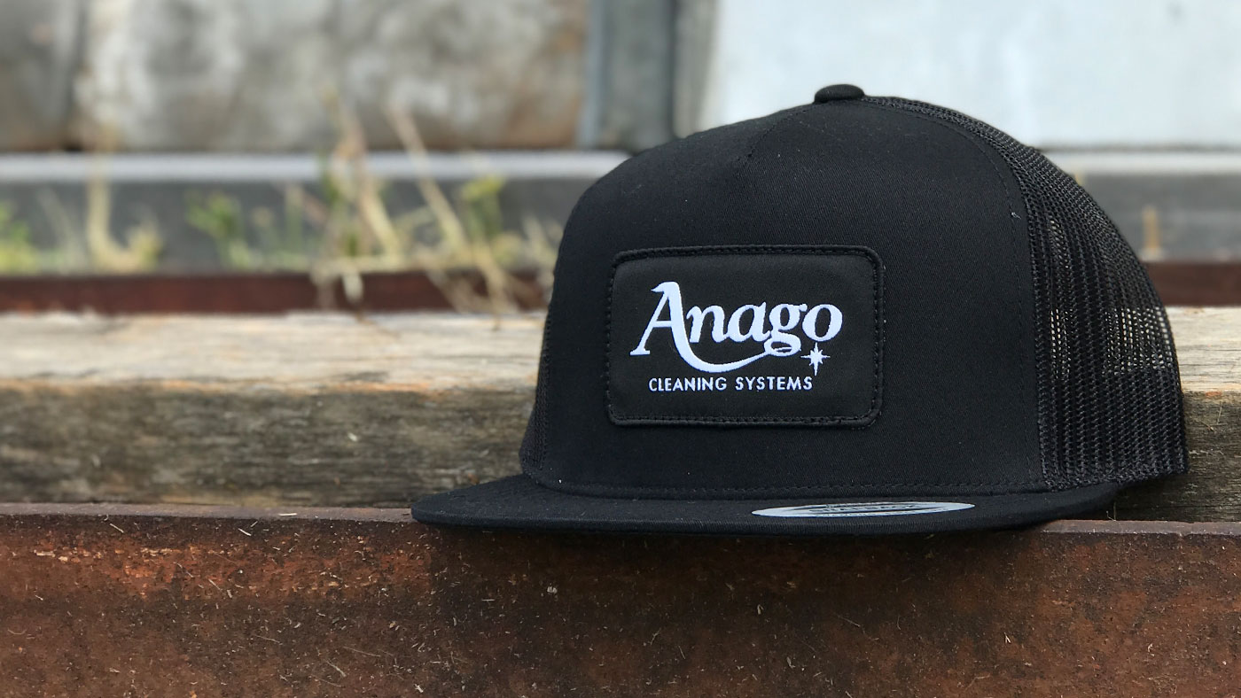 Flatbill Trucker Custom Hat Black on black custom cap