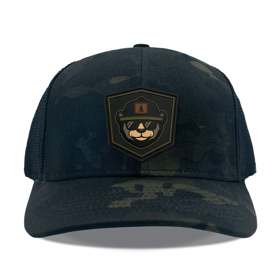 Flexfit 6511 Multicam Black Pvc Bear Patch Hats