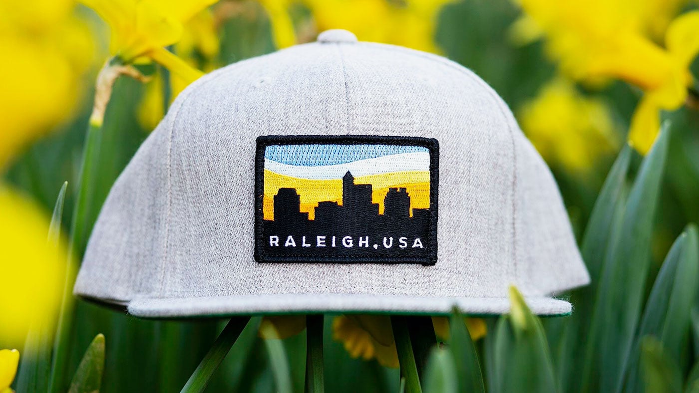 Full Embroidery Patch Hat Raleigh USA custom hat