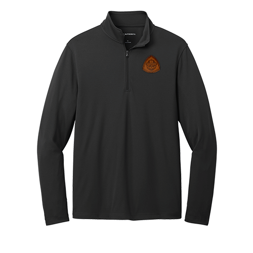 K112 Port Authority Custom Patch Quarter Zip Bulk Apparel With Stamped Leather Company Logo
