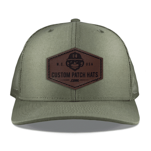 LAser Leather Logo Richardson R112 Loden Trucker