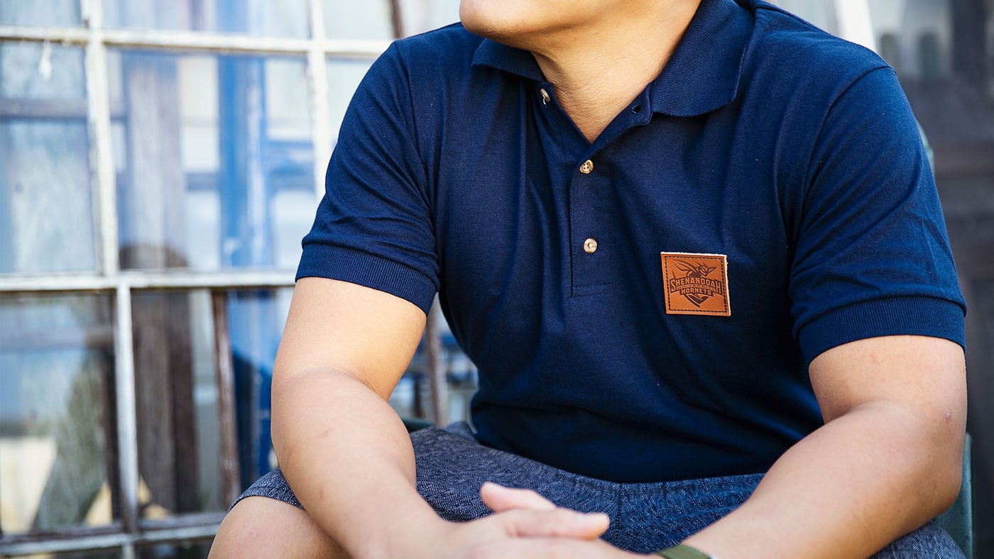Polo Shirts With Custom Leather Patches Hat