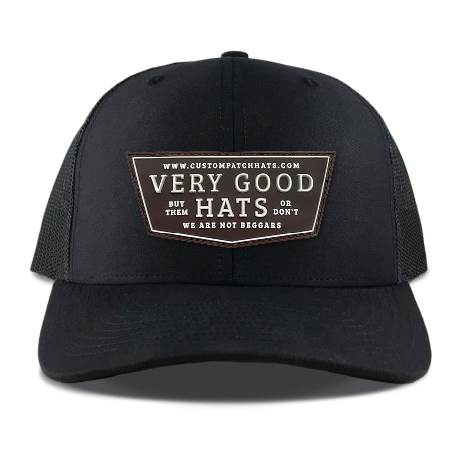 R112 Black Pvc Very Good Patch Hat